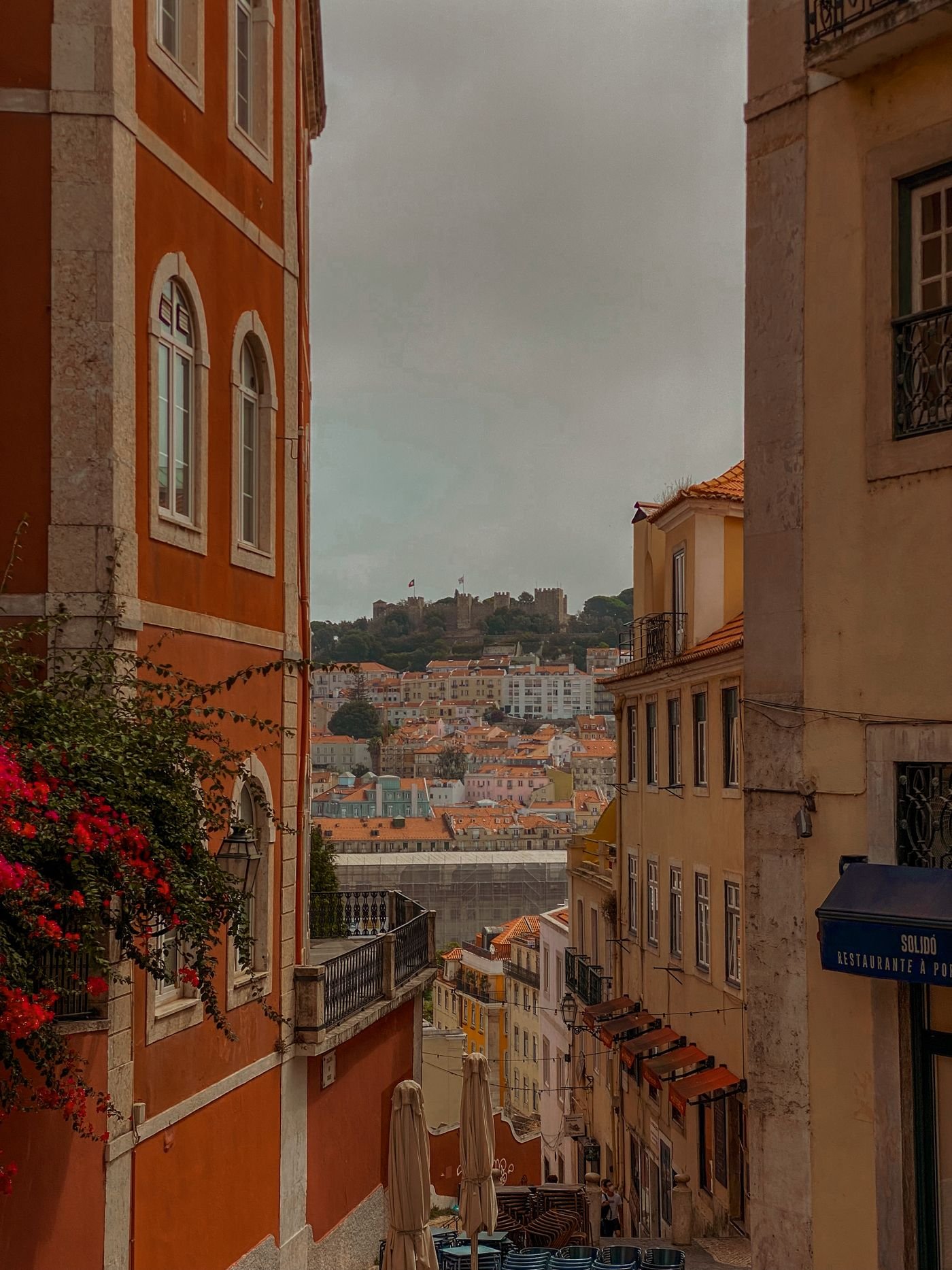 Lisbon city buildings and streets